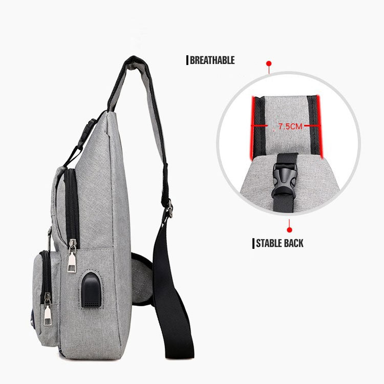 Anti-Theft Crossbody Shoulder Bag Travel Sling Bag with USB Charger Port