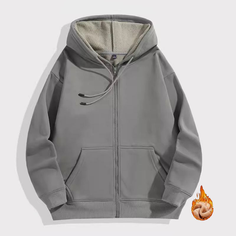 Casual Zip-Up Fleece Hoodies Long Sleeve Soft Hooded Sweatshirt Jackets Tops