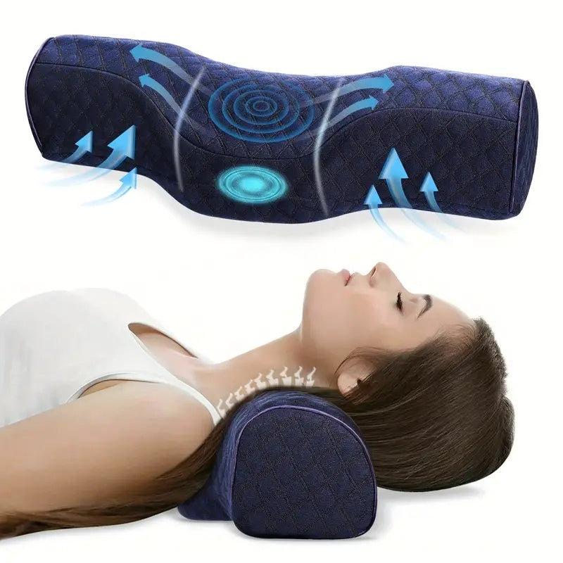 Cervical Memory Foam Neck Support Roll Pillow for Stiff Neck Pain Reli