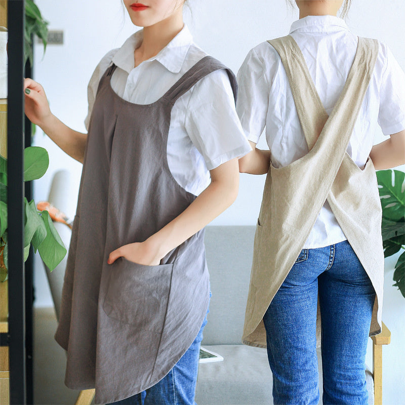 Bandage-free Cross Back Apron With Pockets – Wise Living Nz