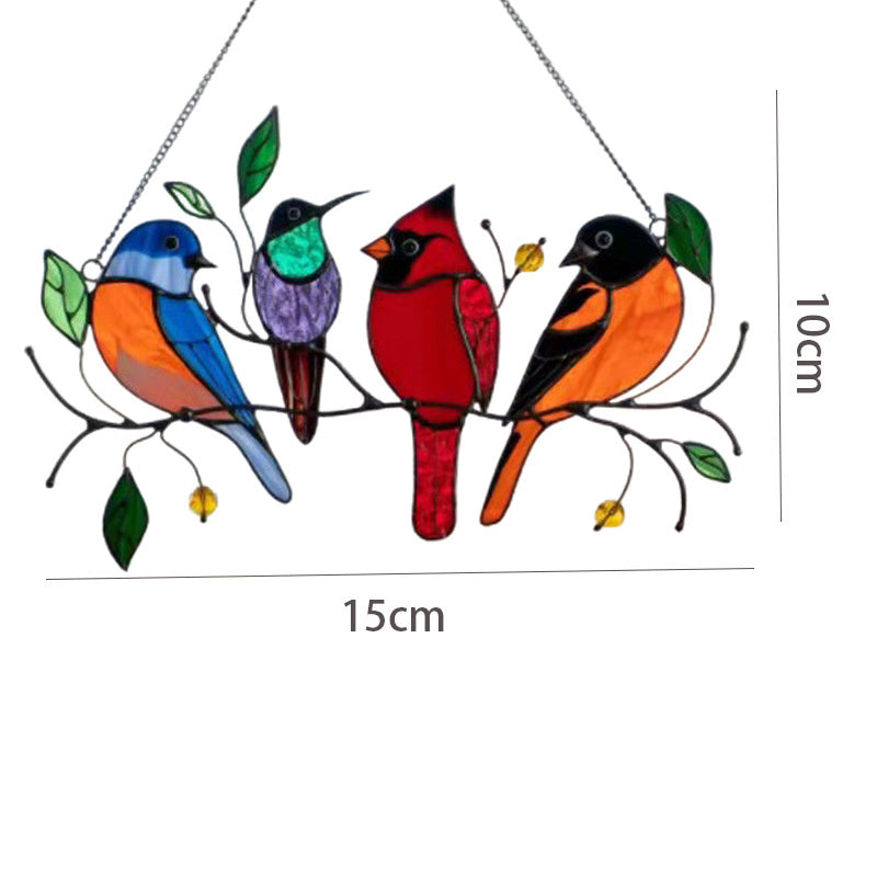 Double Sided Multicolor Style Birds Hand-painted colors Alloy Hangings