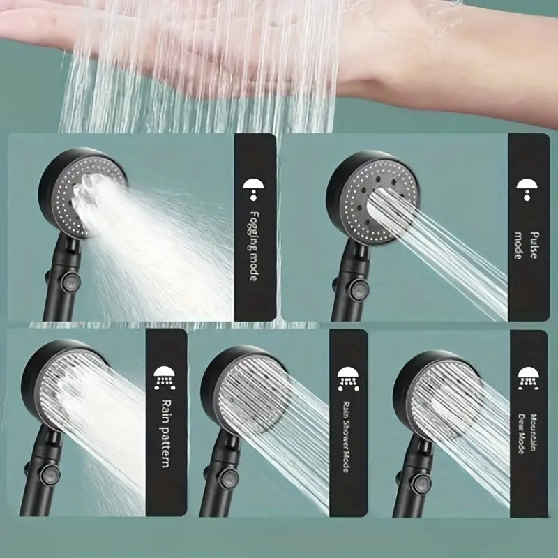 High Pressure Shower Head with 5 Spray Modes and ON/Off Switch