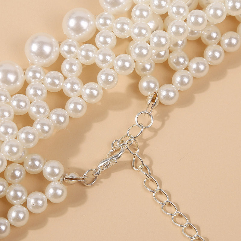 Women's Vintage-Style Pearl Choker Necklace