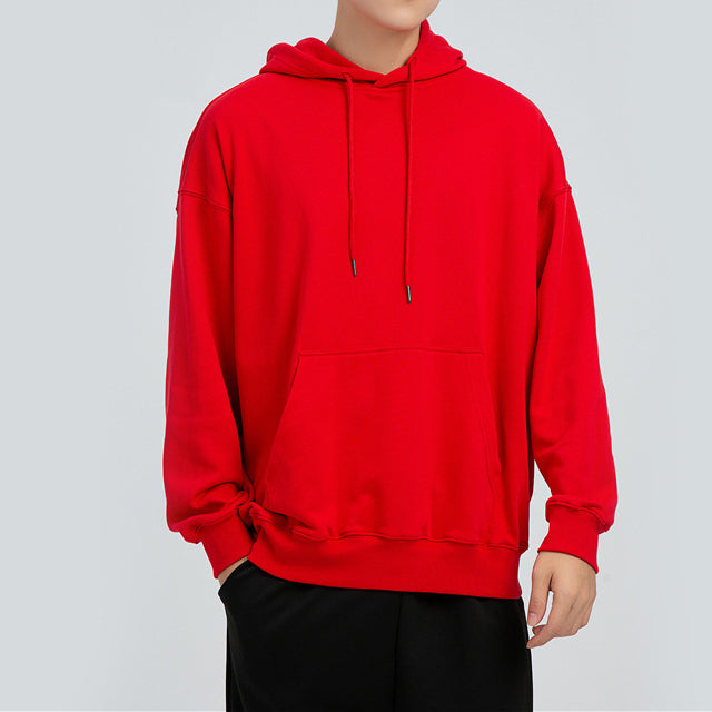 Unisex Oversized Hoodie Heavyweight Cotton Thick Plain Hooded Sweatshirt Jumper