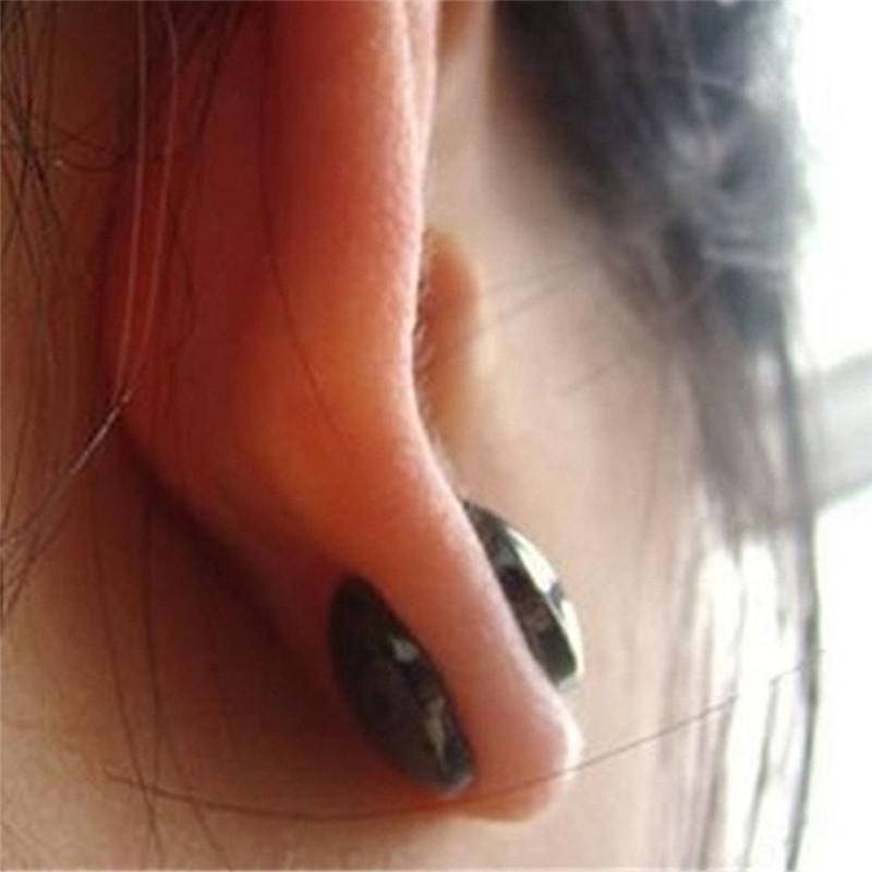2 Pair Black Stone Magnetic Therapy Stud Earrings