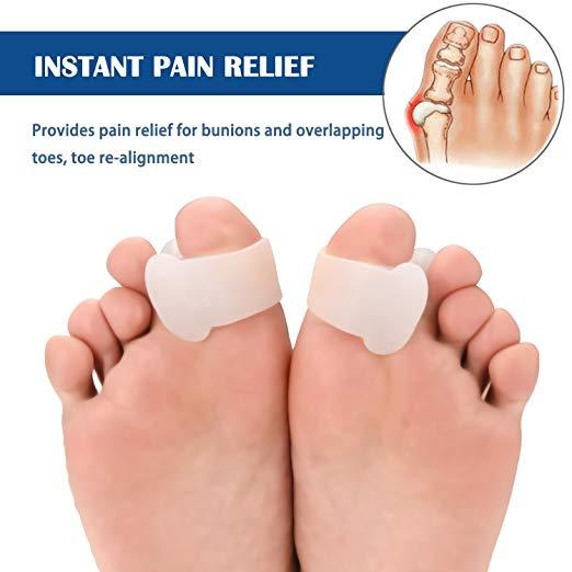 2 Pairs Silicone Gel Bunion Splint Big Toe Separator Orthotics
