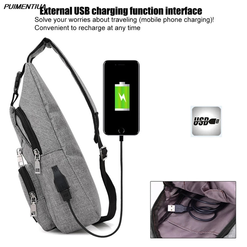 Anti-Theft Crossbody Shoulder Bag Travel Sling Bag with USB Charger Port