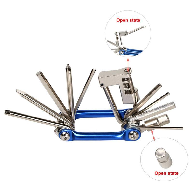 Bike Tool Kit 11 in 1 Multifunction Foldable Pocket Bicycle Repair Kit