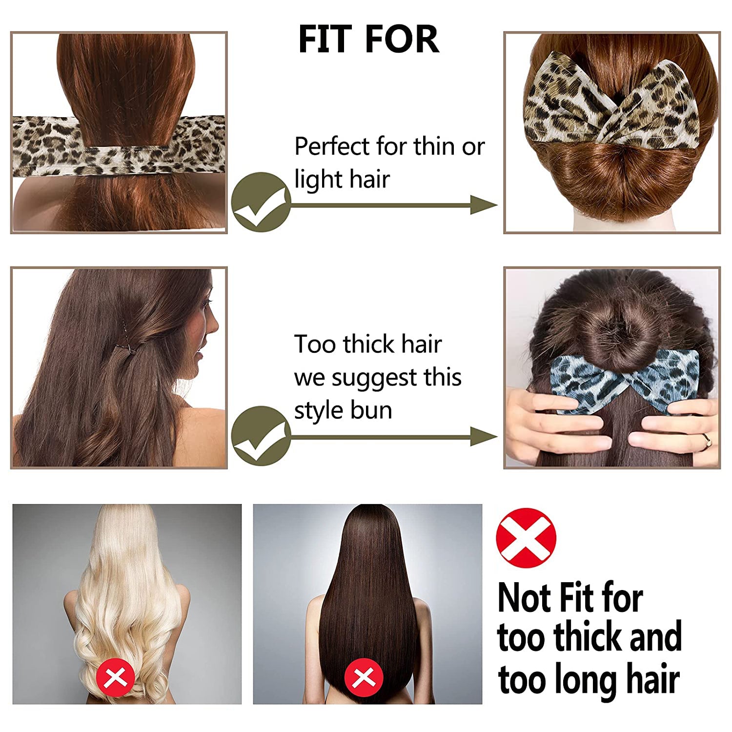 DIY Leopard Printed Deft Hair Bun Maker Headband Hair Styling Tools