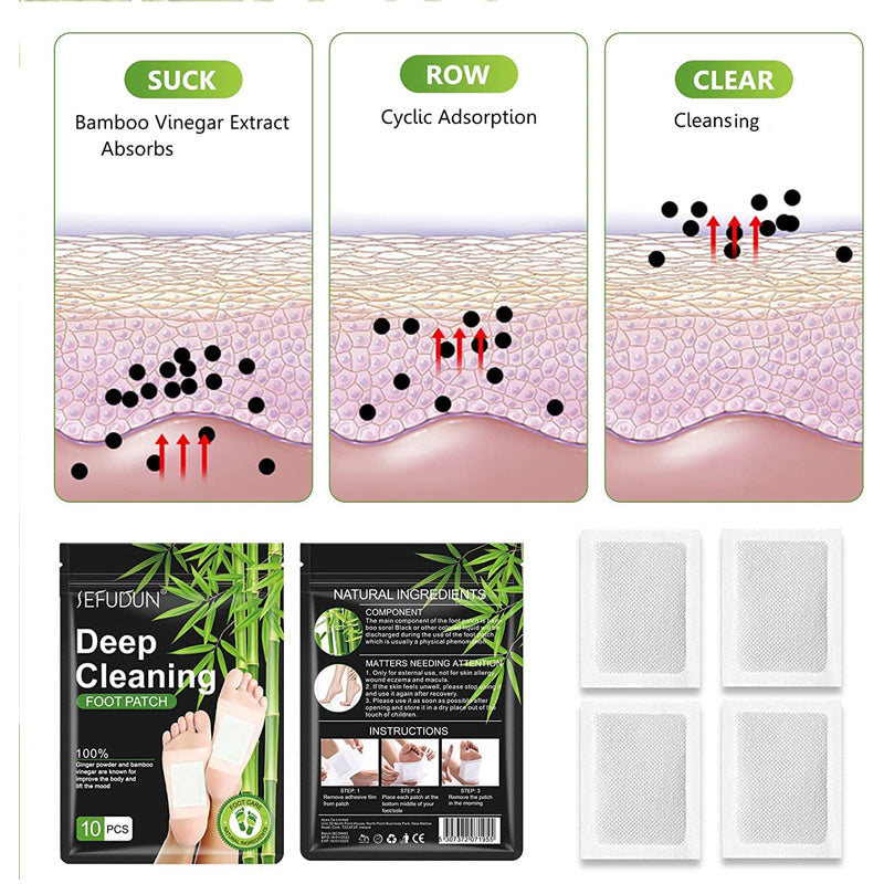 Foot Detox Pads NZ Natural Bamboo Deep Cleansing & Detoxification Pat