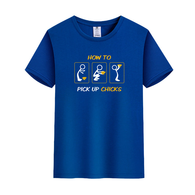 Unisex Funny T-Shirt How To Pick Up Chicks Graphic Novelty Summer Tee