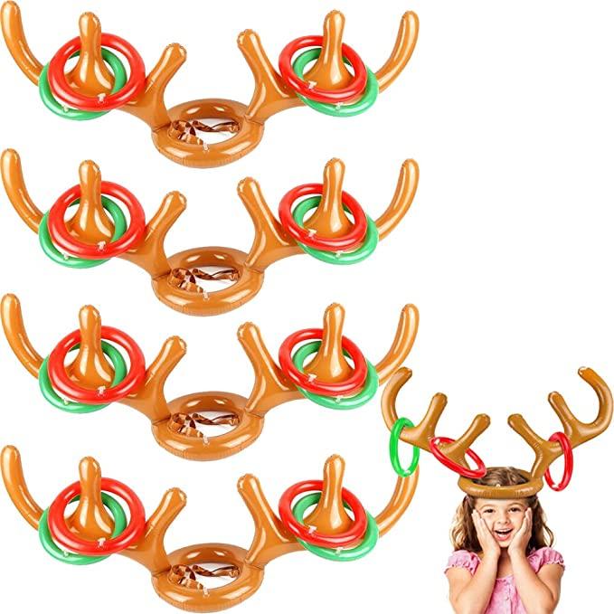 Inflatable Reindeer Antler Ring Toss Game for Xmas Party