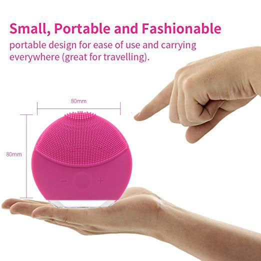 Mini Silicone Facial Sonic Cleansing Brush Massager Gentle Exfoliation