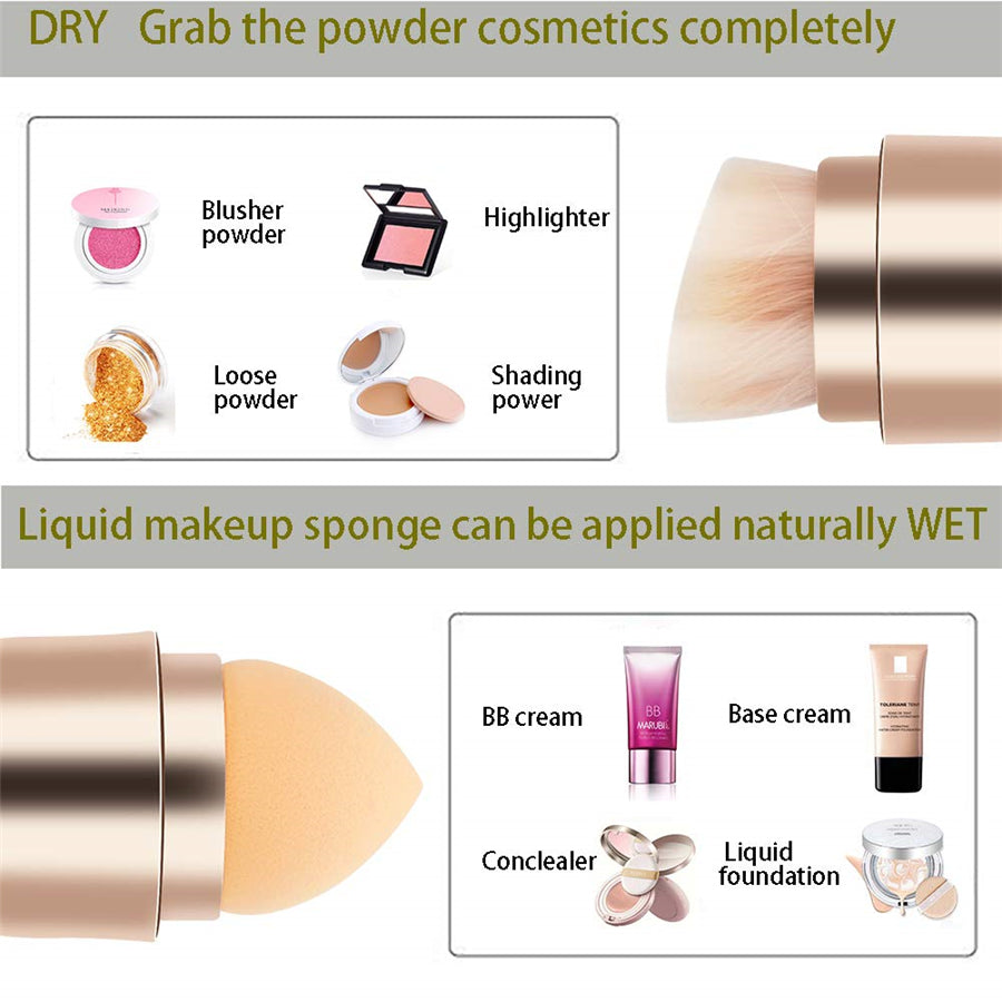 Mini 4 in 1 Multifunctional Makeup Brush Kit for Travel Cosmetic