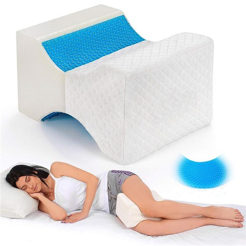 Knee Leg Pillow for Side Sleepers with Cooling Gel Memory Foam Orthopedic Support Cushion