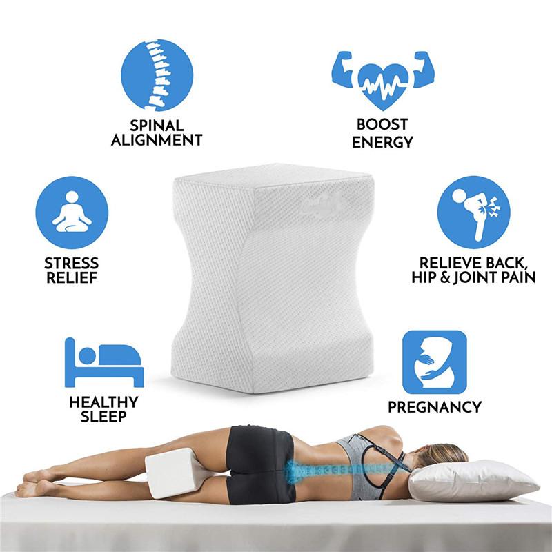 Knee Leg Pillow for Side Sleepers with Cooling Gel Memory Foam Orthopedic Support Cushion