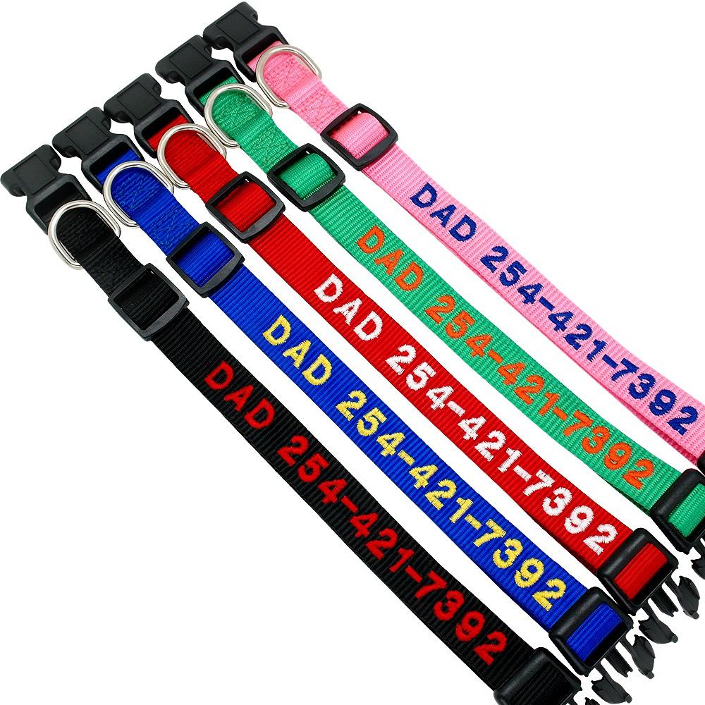 Personalized Dog Collars Embroidered with Pet Name and Phone Number