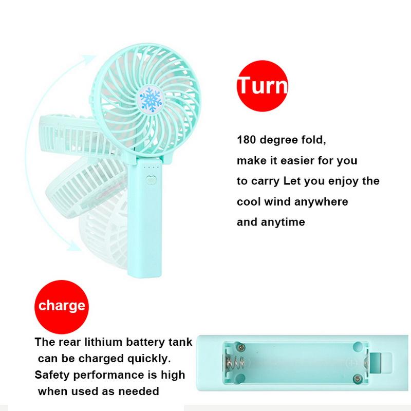 USB Rechargeable Foldable Handheld Mini Cooling Fan Cooler