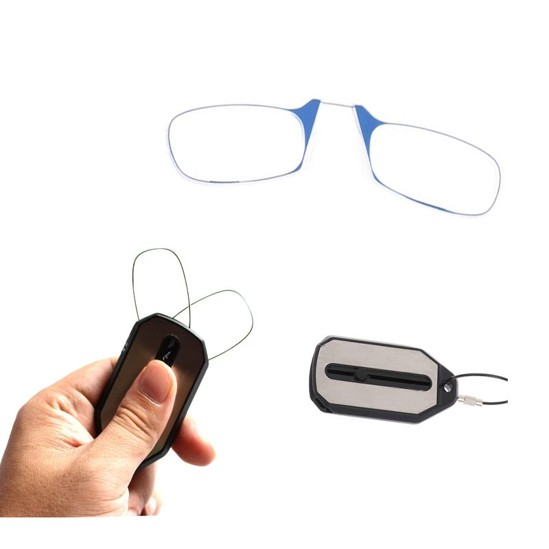 Unisex Foldable Nose Clip Reading Glasses with Keychain Wise Living