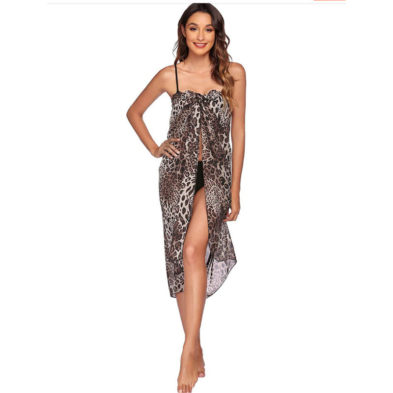 Sexy Lace Wavy Side Tie Bikini Smock Beach Skirt main image 1
