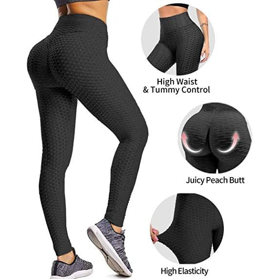 Women Scrunch Bum Leggings Gymwear Textured Butt Lift Elastic Pants