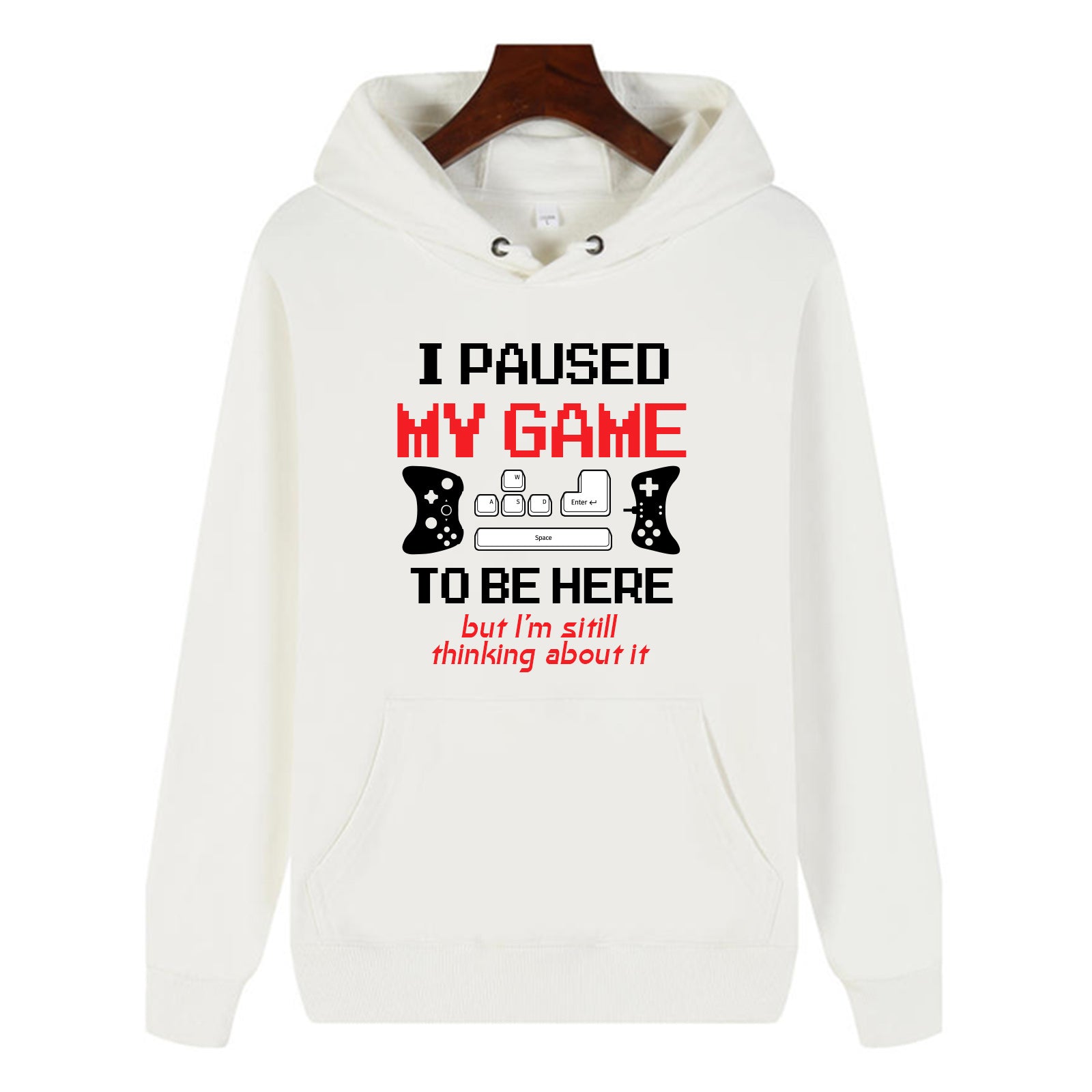 Oversized Sports Hoodie I PAUSED MY GAME TO BE HERE Hooded Sweatshirt