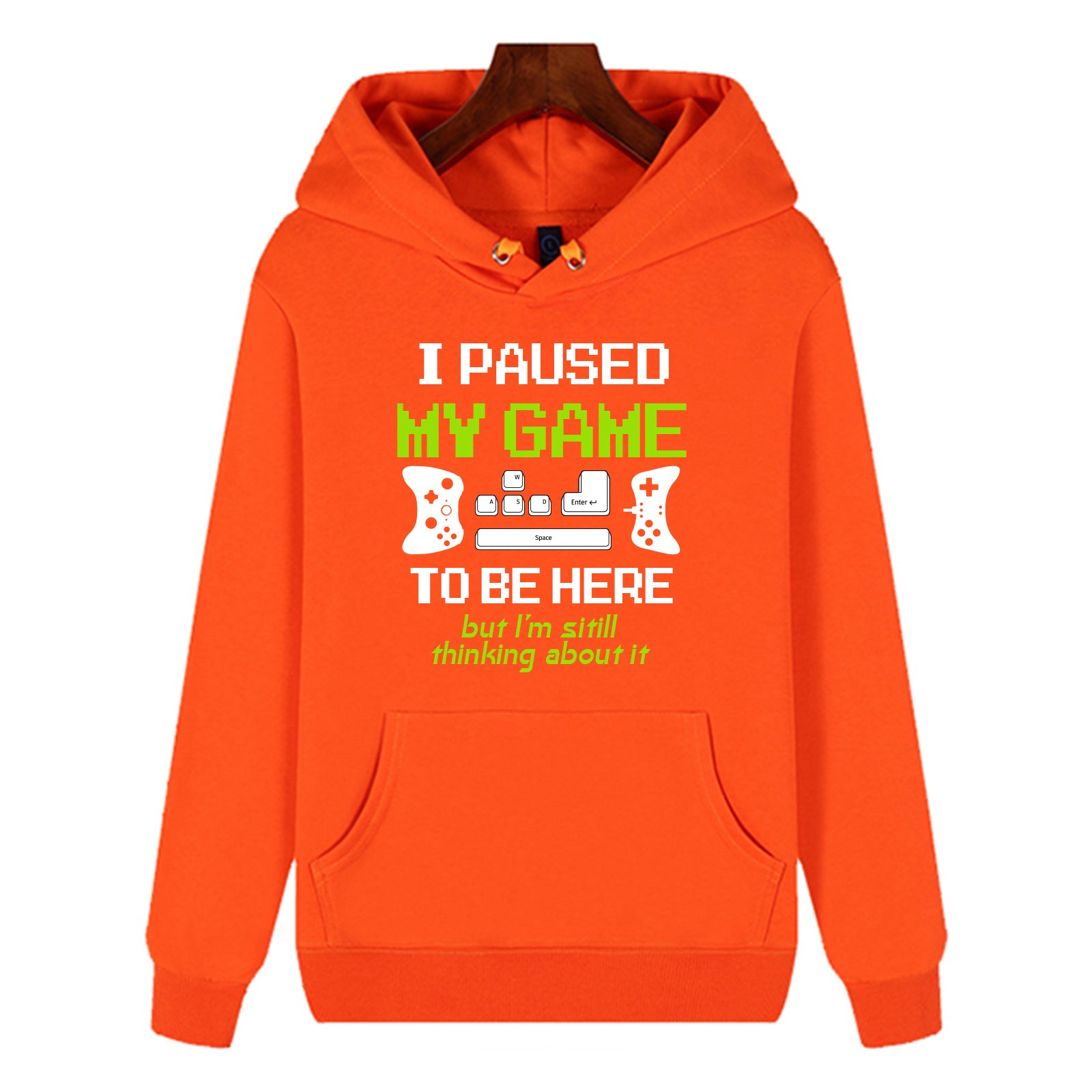 Oversized Sports Hoodie I PAUSED MY GAME TO BE HERE Hooded Sweatshirt