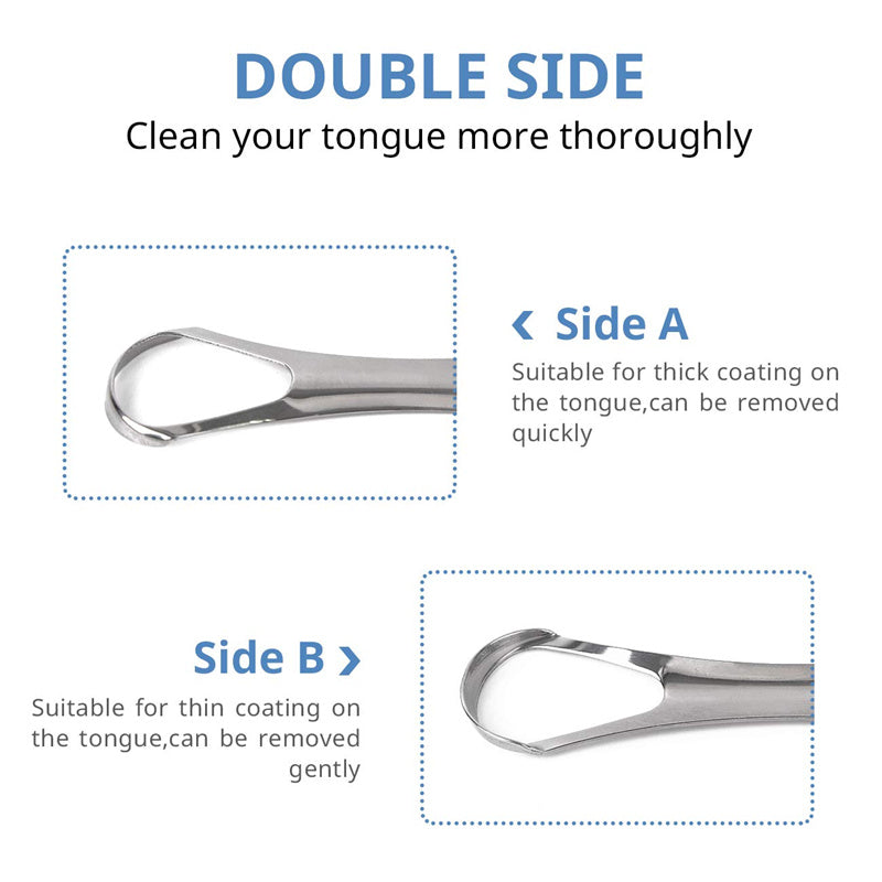 Stainless Steel Tongue Scraper Cleaners with Carry Case