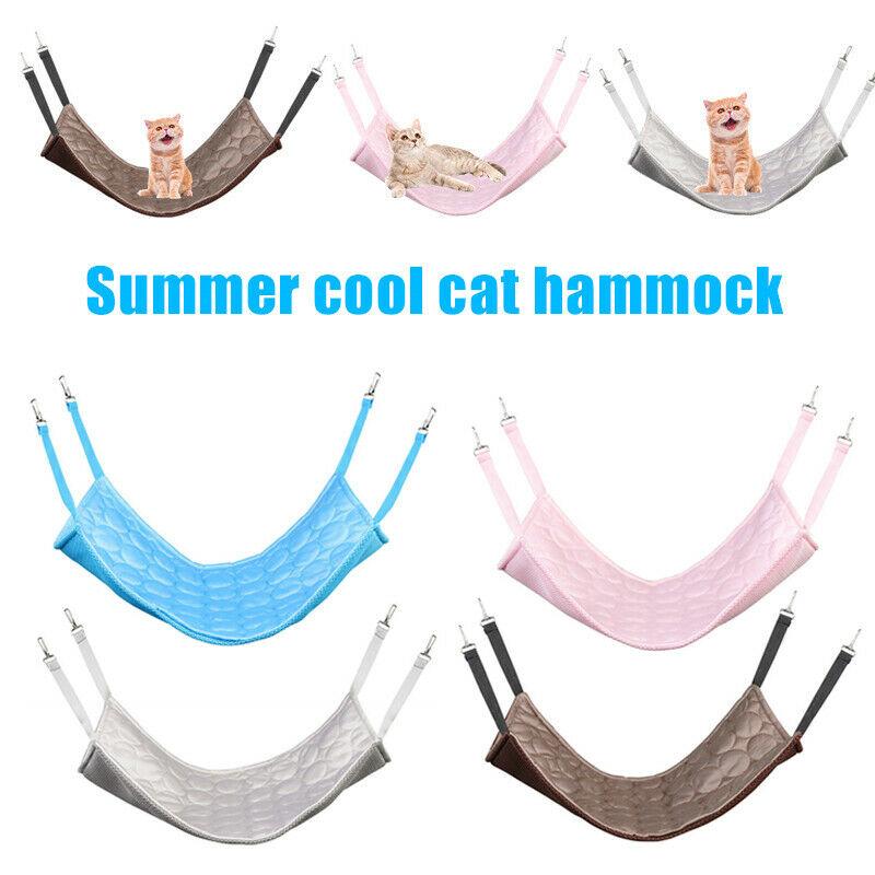 Ice Silk Hammock Washable Summer Sleeping Bed for Cats Kitten Puppy Chinchilla Ferret