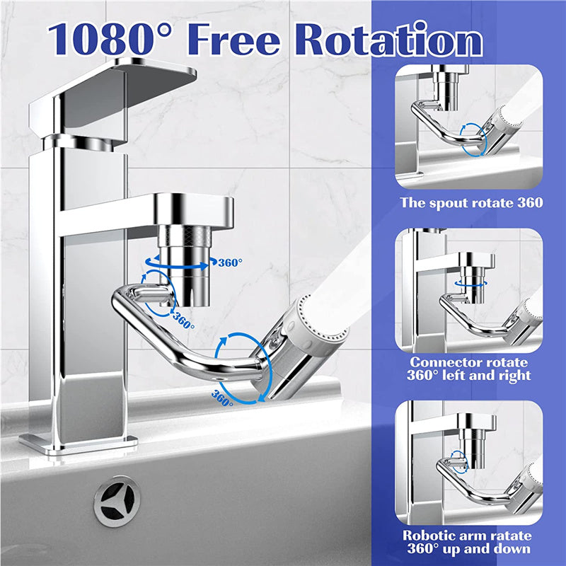 Universal 1080° Swivel Faucet Extender Rotatable Multifunctional Extension Faucet