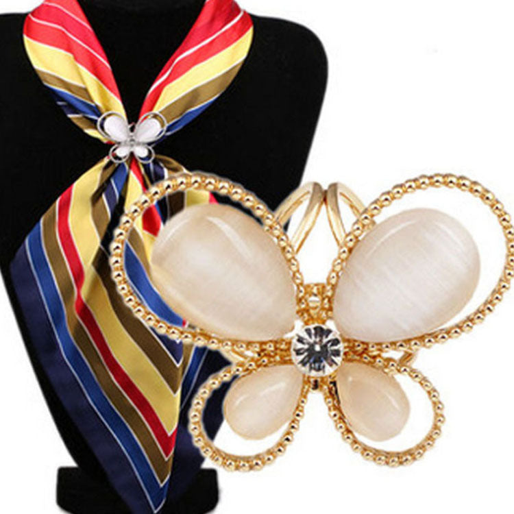 Elegant Scarf Buckle Ring Clip Holder Women Ladies Jewelry Gifts