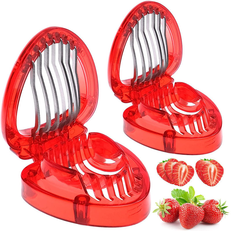 1pc Plastic Strawberry Cutter, Cute Red Strawberry Chopper For Kitchen