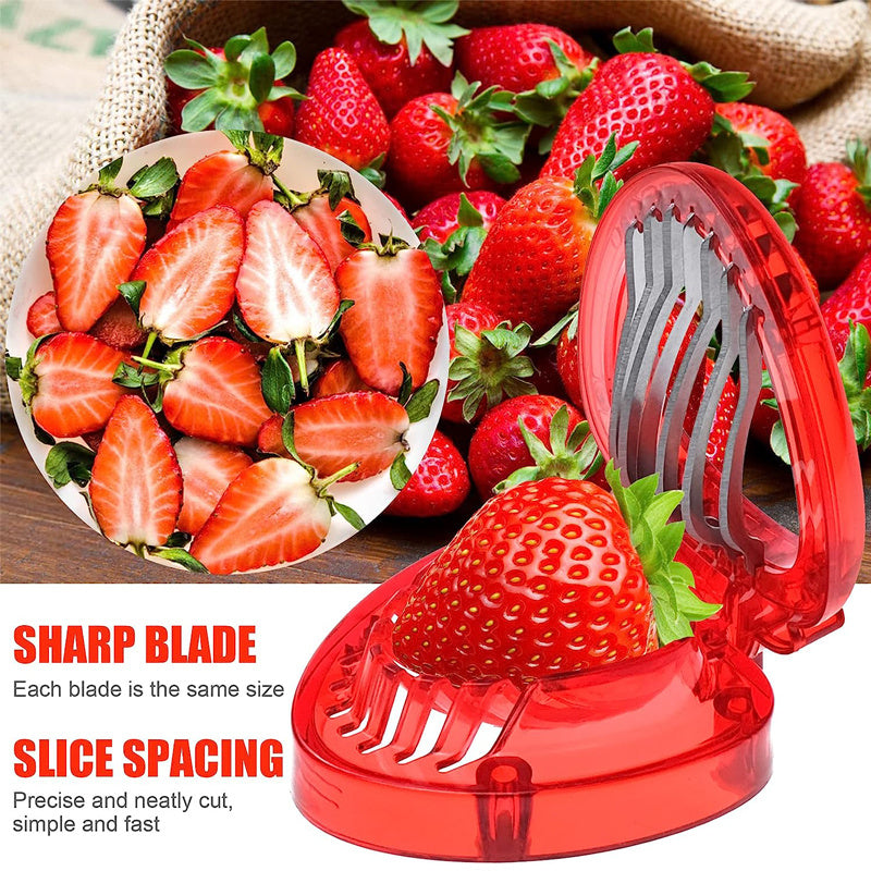 1pc Plastic Strawberry Cutter, Cute Red Strawberry Chopper For Kitchen