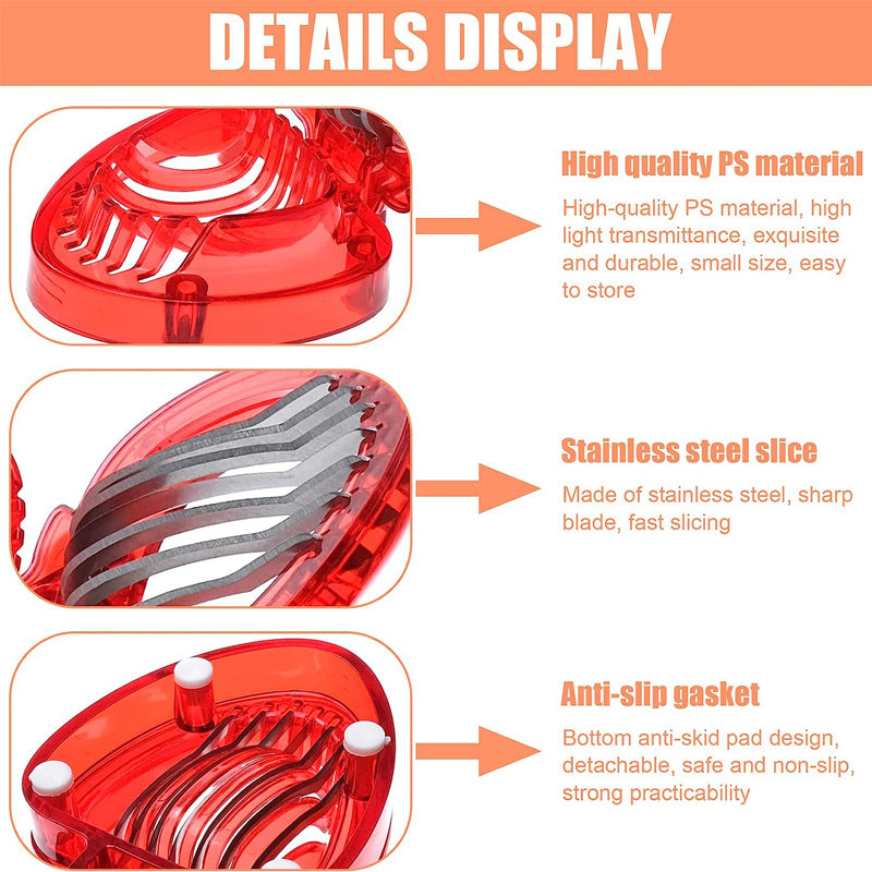 2Pcs Strawberry Slicer Kitchen Gadget Fruit Cutter