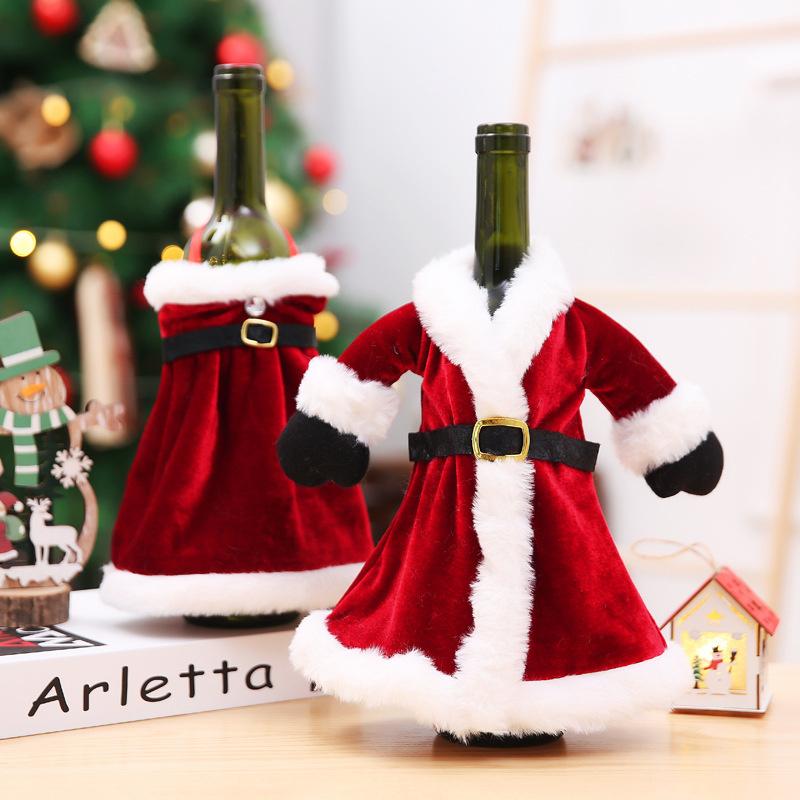 2PCS Christmas Wine Bottle Cover Gifts Bags Party Decorations