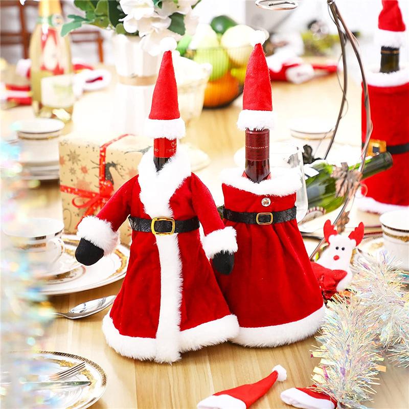 2PCS Christmas Wine Bottle Cover Gifts Bags Party Decorations