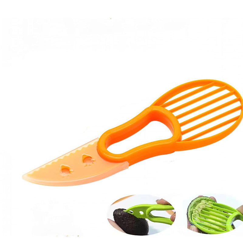 2 Pcs 3 in 1 Avocado Cutter Pulp Separator Multifunctional Knife Slicer