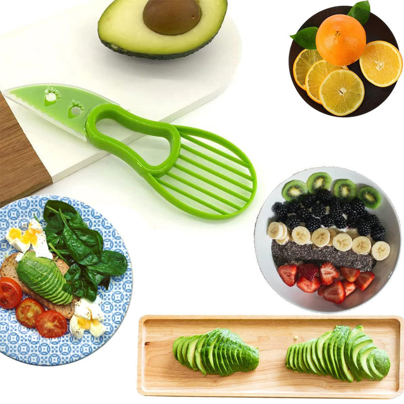 2 Pcs 3 in 1 Avocado Cutter Pulp Separator Multifunctional Knife Slicer