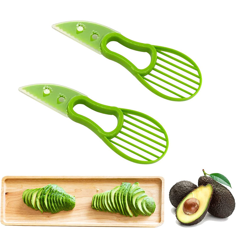 2 Pcs 3 in 1 Avocado Cutter Pulp Separator Multifunctional Knife Slicer