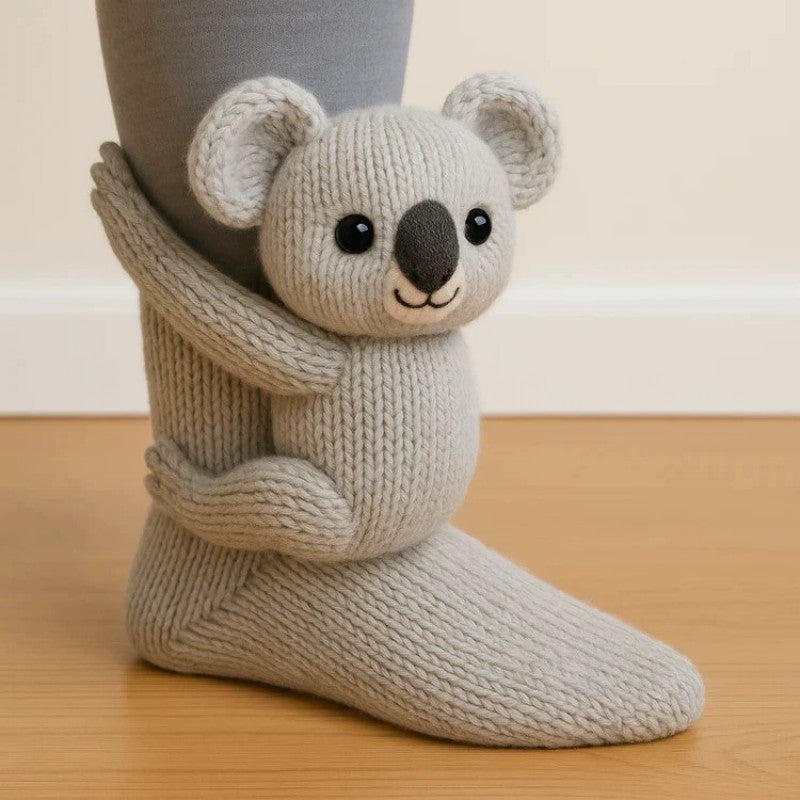 3D Knit Novelty Floor Socks Hand Crocheted Funny Socks Christmas Gifts