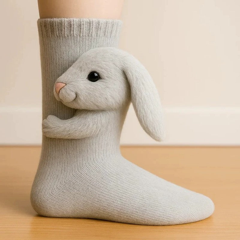3D Knit Novelty Floor Socks Hand Crocheted Funny Socks Christmas Gifts
