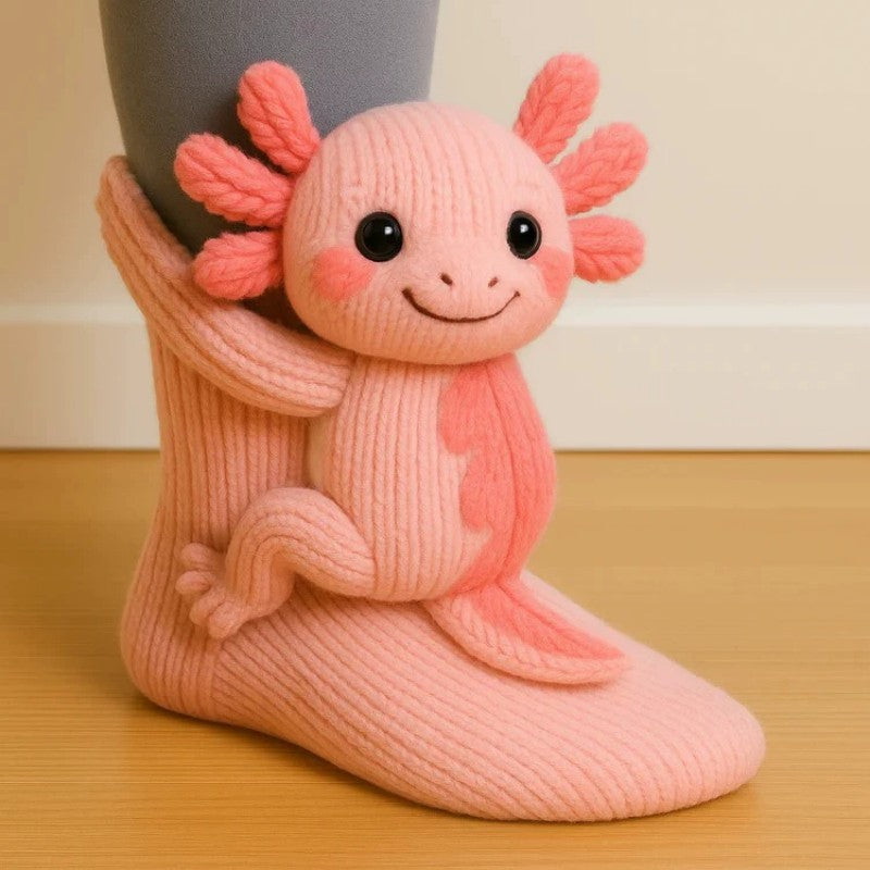 3D Knit Novelty Floor Socks Hand Crocheted Funny Socks Christmas Gifts