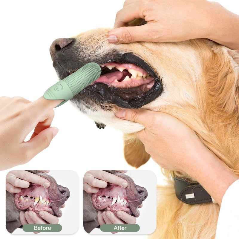 4 Pack 360° Cleaning Finger Brush for Dogs Teeth
