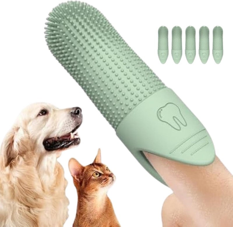 4 Pack 360° Cleaning Finger Brush for Dogs Teeth
