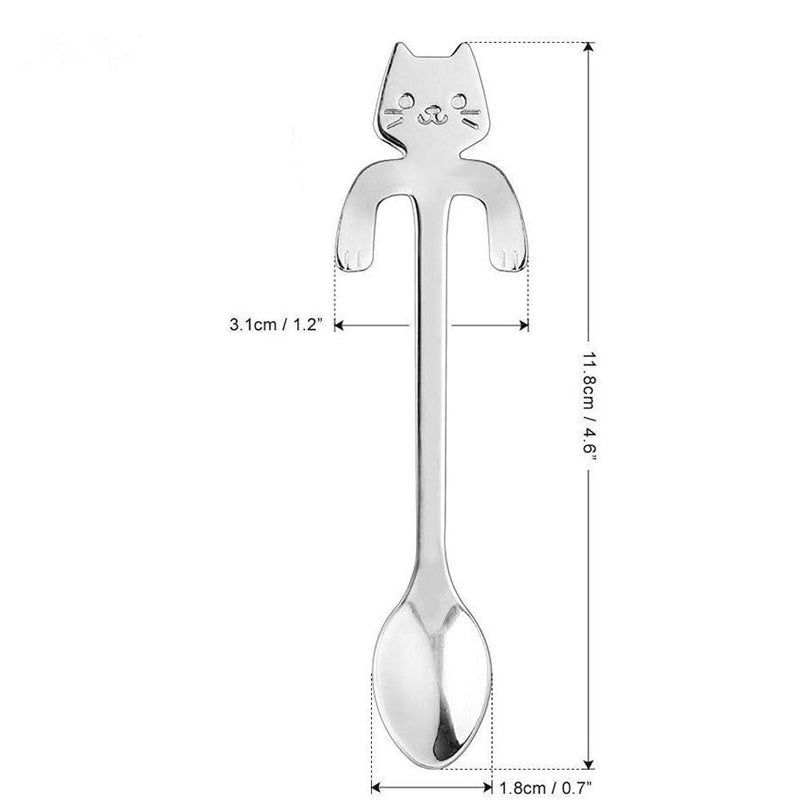 5PCS Dog Cat Bear Coffee Tea Stainless Steel Cute Hang Spoon