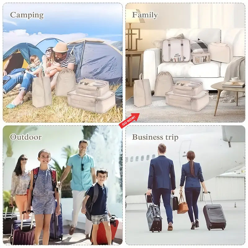 7pcs Polyester Travel Organizer Bags