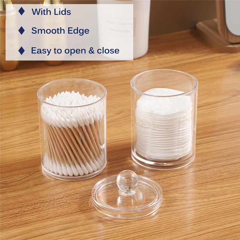 2 Pack Acrylic Cotton Swab Container