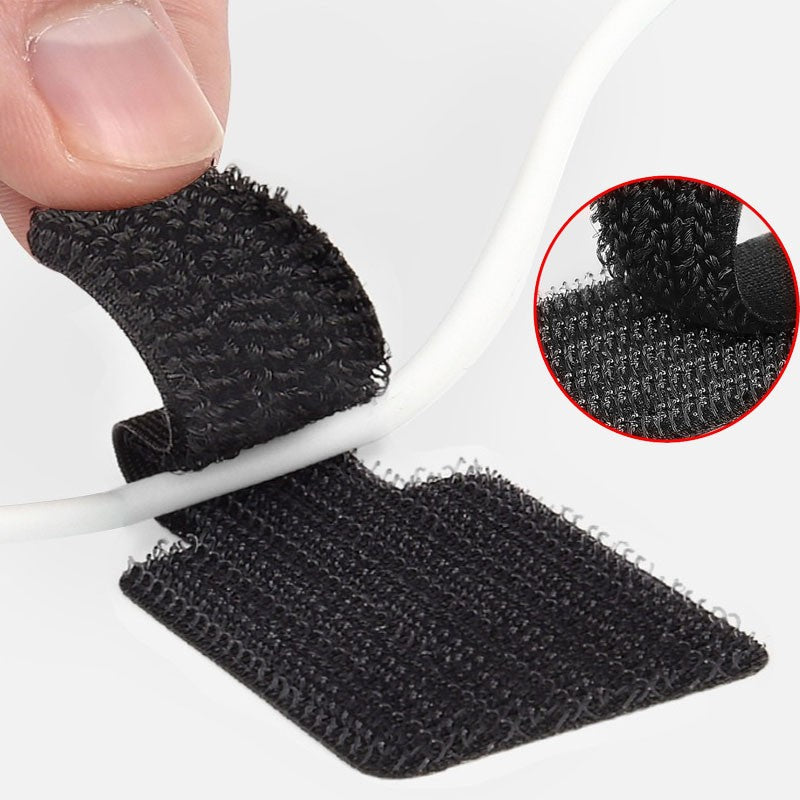 10 Pcs Self Adhesive Cable Straps Sticky Cord Reusable Wire Organizers for Office