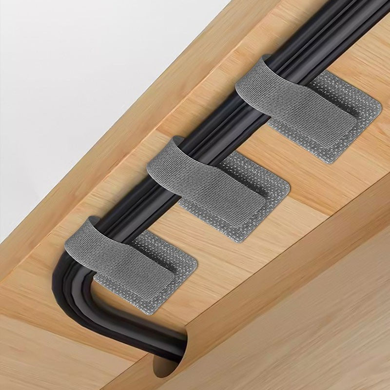 10 Pcs Self Adhesive Cable Straps Sticky Cord Reusable Wire Organizers for Office