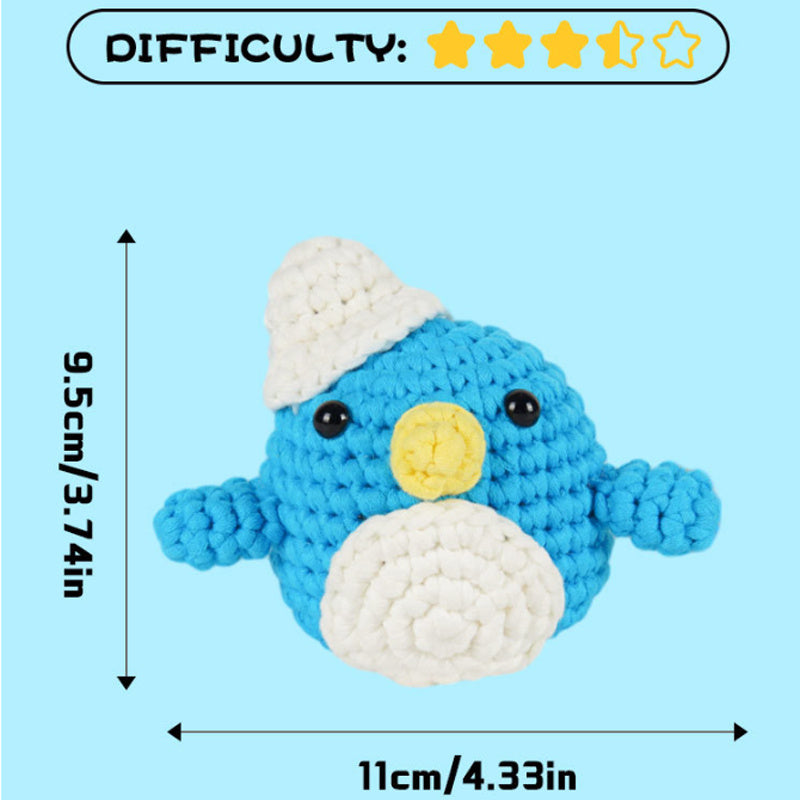 Cute Animals Penguin DIY Crochet Kit for Beginners with Yarn and Instructions